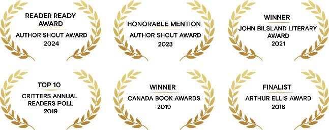 Awards in crime novels, YA, MG, travel articles, and short stories